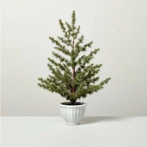 22" Faux Spruce Tree Fluted Porch Pot -Hearth & Hand Magnolia Christmas 2024 NWT